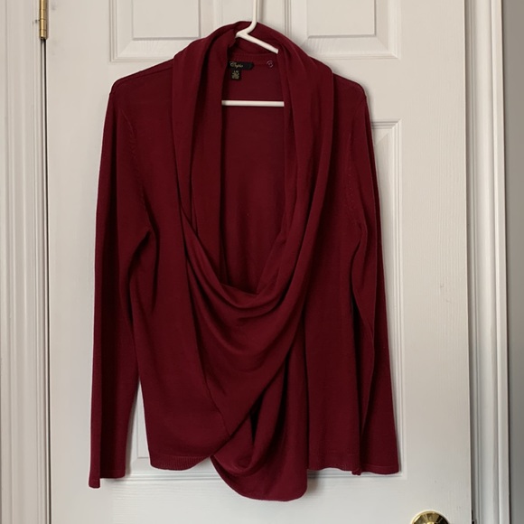 Cupio burgundy multi-style long-sleeve cardigan - Picture 3 of 6